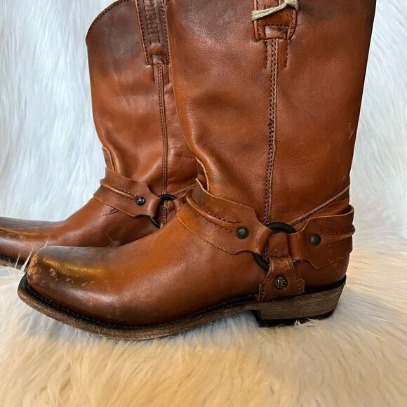NWT Liberty Black Boots Harness Square Toe Boots Brown Size 6 Leather - Picture 5 of 12